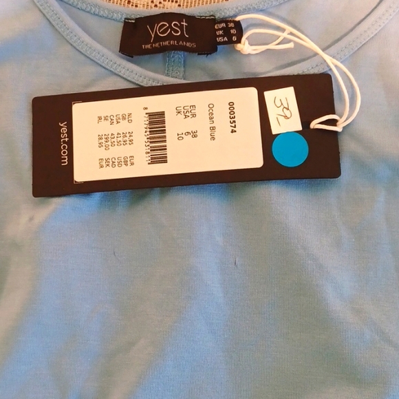 NEW! Yest Sz 6 Ocean Blue Tank Top - with tags 4527 - Picture 4 of 6